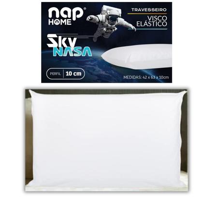 Imagem de Travesseiro Viscoelástico Basic Sky Antiácaro, Hipoalergênico e Termossensível Alívio Cervical e Sono Perfeito Entrega Rápida