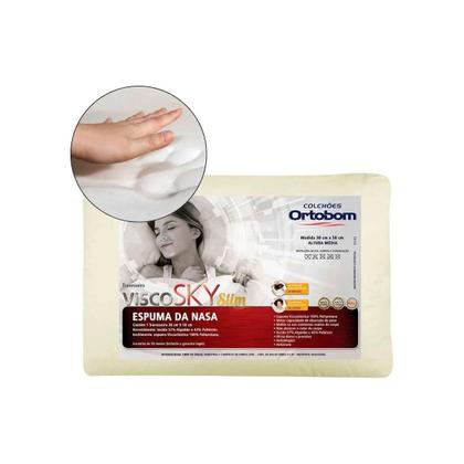 Imagem de Travesseiro Viscoelástico Visco Sky Slim (38x58) - Ortobom