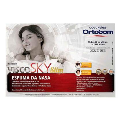 Imagem de Travesseiro Viscoelástico Visco Sky Slim (38x58) - Ortobom