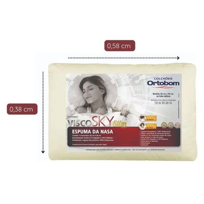 Imagem de Travesseiro Viscoelástico Visco Sky Slim (38x58) - Ortobom