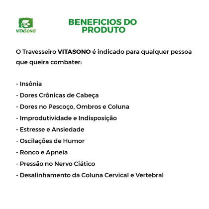 Imagem de Travesseiro Vitasono Cervical Ortopédico Antialergico Anti Ronco Refluxo Adulto