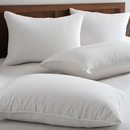 Imagem de Travesseiros ALTO e MACIO tecido de Algodão percal 180 fios em Lavavel 70x50 cm KIT 02 unidades enchimento de silicone