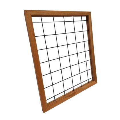 Imagem de Treliça Grade de Metal e Madeira 50x60 Jardim Vertical