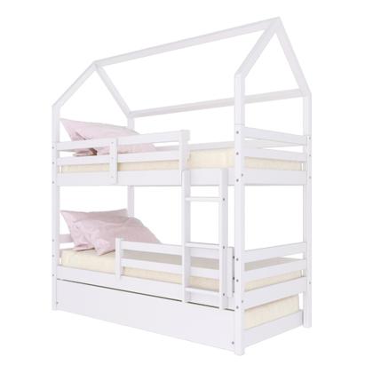 Imagem de Treliche Casinha Solteiro Slim RB com Grade de Proteção Madeira Maciça Branco Housin