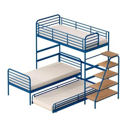Imagem de Treliche com Escada Lateral em Ferro Aço Carbono Tubular Teko Casatema MadeiraOriginals Azul/Álamo
