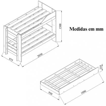 Imagem de Treliche Indy Com Cama Auxiliar Conquista Móveis