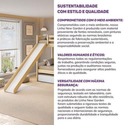 Imagem de Treliche Infantil com Escorregador New Garden Casatema MadeiraOriginals Marrom/Branco