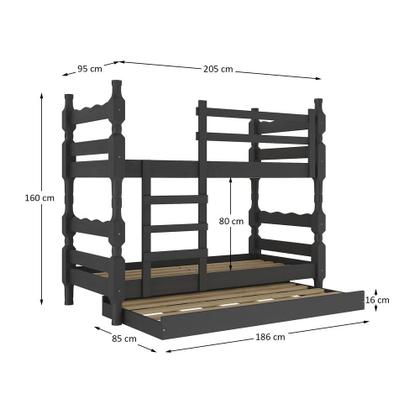 Imagem de Treliche Madeira Maciça - vira 2 Camas - com Colchões Inclusos Porto Multimóveis CR35108