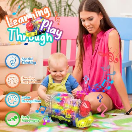 Imagem de Trem de Brinquedo Gofimyee com Luzes e Música Educativo para Crianças