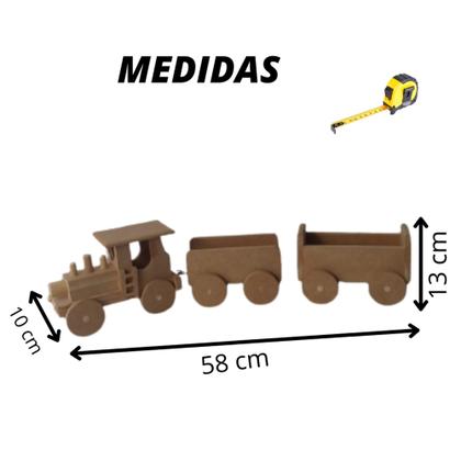 Imagem de Trem trenzinho locomotiva madeira pinus mdf vagões