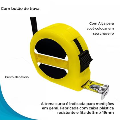 Imagem de Trena 5m de Aço Inoxidável Emborrachada Resistente e Original