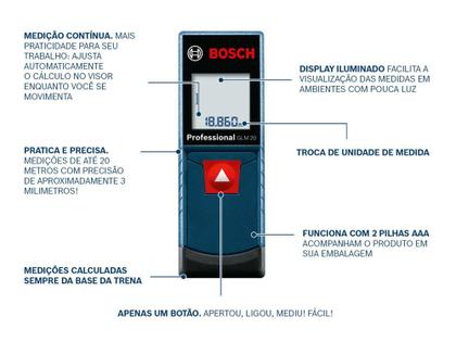 Imagem de Trena a Laser Bosch 20m GLM 20 Professional