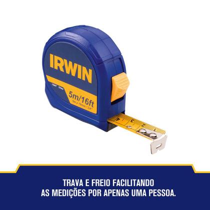 Imagem de Trena Aço Irwin 5m X 19 Mm Resistente Profissional Iw13947