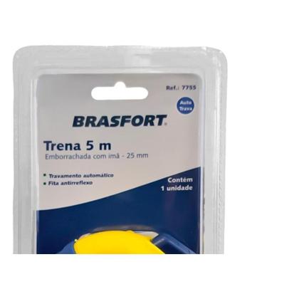 Imagem de Trena Brasfort Emborrachada Auto Trava E Ima 5Mx25Mm - 7755