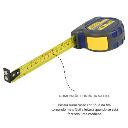 Imagem de Trena de Aço 8 Metros c Imã Emborrachada Profissional Irwin
