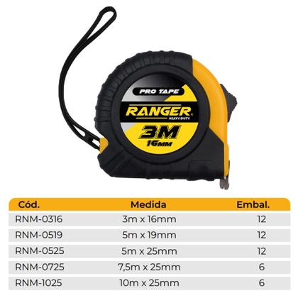 Imagem de Trena Emborrachada 5mX25mm RNM-0525 Ranger
