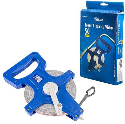 Imagem de Trena Fita Fibra De Vidro Western 50m Com Manivela - Western
