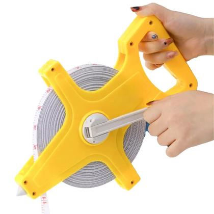 Imagem de Trena Fita Métrica 50 Metros em Fibra de Vidro com Manivela Ponta Conica