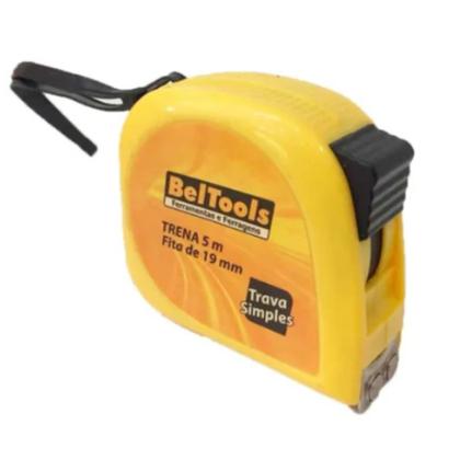 Imagem de TRENA MÉTRICA 5mx19mm BOTÃO COM TRAVA E FITA DE AÇO BELTOOLS