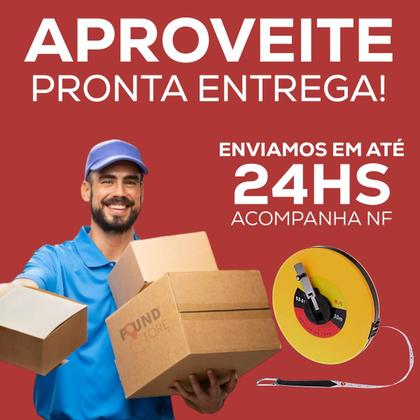 Imagem de Trena Métrica Fita Fibra De Vidro Longa 50 Metros Manivela 