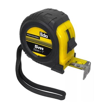 Imagem de Trena pedreiro emborrachada 5m 25mm c/auto trava obra ferramentas Preto Manual