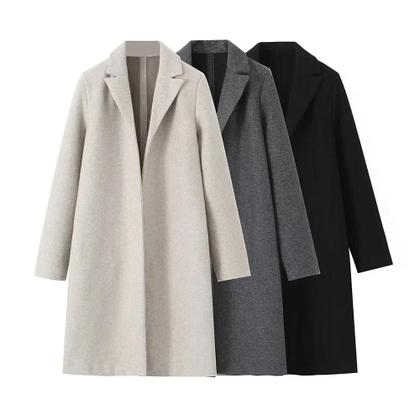 Imagem de Trench Coat Feminino Vintage Longo - Decote em V, Manga Comprida e Estilo Chique