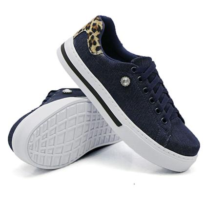 Imagem de Trenis Casual Feminino Confortavel Detalhe de Onça e Pedra