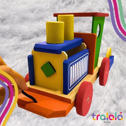 Imagem de Trenzinho de Puxar Brinquedo Educativo e Pedagógico em MDF