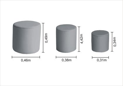 Imagem de Três Puf Baú Modelo PB_MA03 que se transforma em um Puf muito Resistente em Sarja