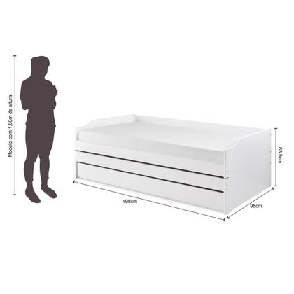 Imagem de Tri Cama Solteiro em Madeira Maciça