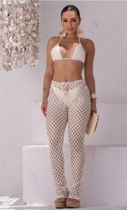 Imagem de Tri Conjunto Praia/ Biquini com calça