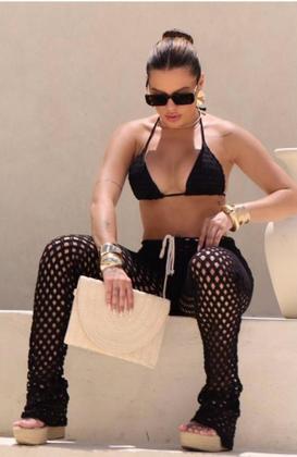 Imagem de Tri Conjunto Praia/ Biquini com calça