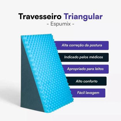 Imagem de Triangular Conforto Travesseiro Encosto Anatômico 45x30 Espuma Repouso .