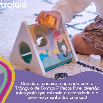 Imagem de Triângulo Didático Brinquedo Encaixe Formas 7pcs Sensorial