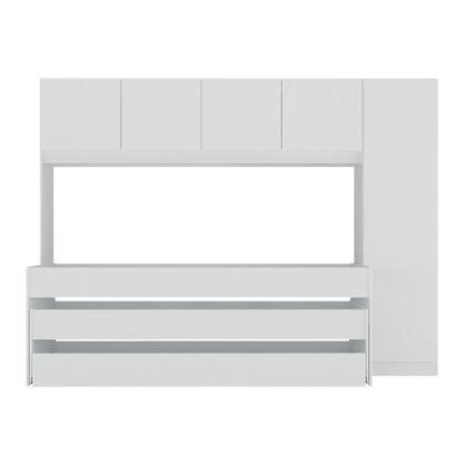 Imagem de Tricama de Solteiro com Guarda Roupa Dublin Multimóveis MP4034 Branca