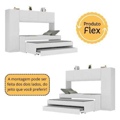 Imagem de Tricama de Solteiro com Guarda Roupa Dublin Multimóveis MP4034 Branca