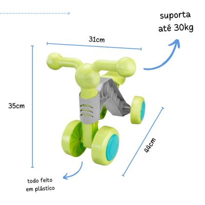 Imagem de Triciclo andador de empurrar velotrol de duas quatro rodas triciculo mini moto motoquinha motinha