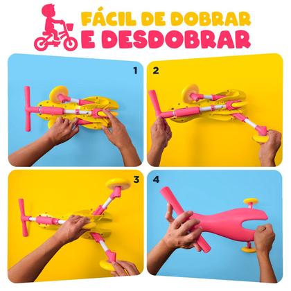 Imagem de Triciclo Andador Scuttler Bug Rosa Infantil Bicicleta De Equilíbrio Menina - Unitoys