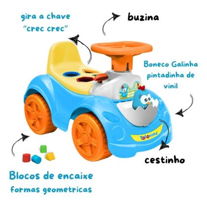 Imagem de Triciclo Andador Totokinha Galinha Pintadinha Mini Azul - Cardoso