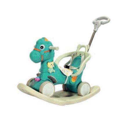 Imagem de Triciclo Carrinho Empurrador e Gangorra Cavalinho Unitoys Rosa Azul