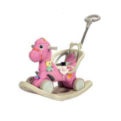 Imagem de Triciclo Carrinho Empurrador e Gangorra Cavalinho Unitoys Rosa Azul