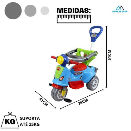 Imagem de Triciclo Carrinho Infantil Moto Passeio Bebê De Empurrar Menino Menina Motoca Presente Passeio