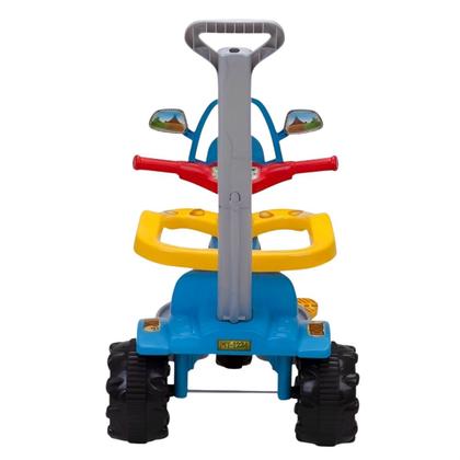 Imagem de Triciclo com pedal motoquinha infantil tico tico dino azul menino