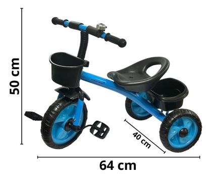 Imagem de Triciclo Criança Infantil Com Cestinha Buzina E Rodas Em Eva Azul