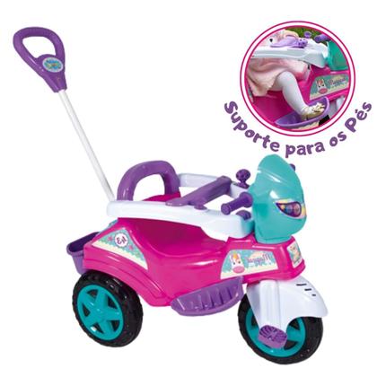 Imagem de Triciclo De Passeio Baby City Menina Com Pedal Buzina Haste Direcionavel