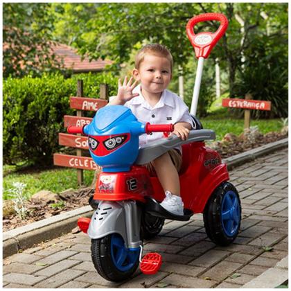 Imagem de Triciclo De Passeio Baby City Spider Com Pedal Buzina Haste Direcionável