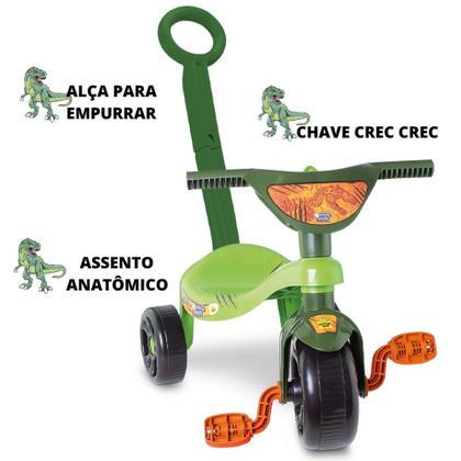 Imagem de Triciclo Dino Park Dinossauro com Haste Tchuco Samba Toys