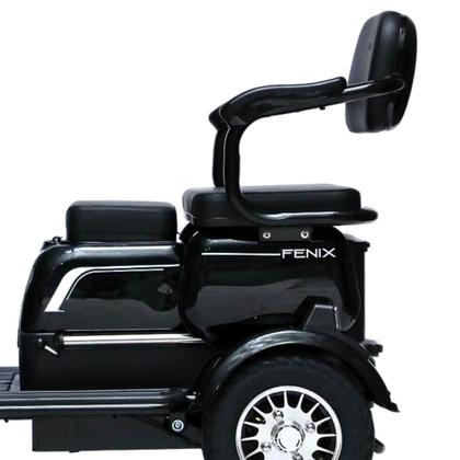 Imagem de Triciclo Elétrico 750W Dois Assentos Cadeiras Ré Alarme Bagageiro Fenix Preto