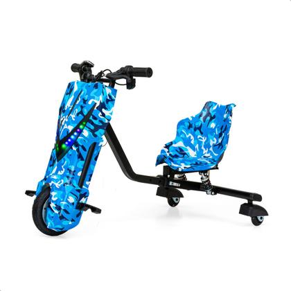 Imagem de Triciclo Elétrico Drift Motorizado 350w Adulto Infantil 6 8 Polegadas 3 Velocidades Bluetooth Led