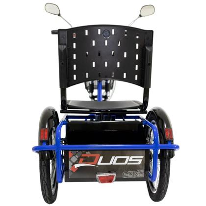 Imagem de Triciclo Elétrico Kit 800W Ré Farol e Alarme Fox Azul com Cestinha